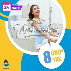 Thứ tư vui vẻ, Giặt sấy thả ga chỉ 8.000 đ mỗi kg