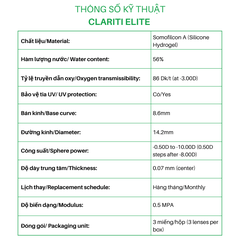 Kính áp tròng CooperVision Clariti Elite [Hộp 3 Lens]