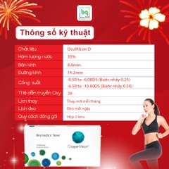 Kính áp tròng trong suốt Biomedics Now