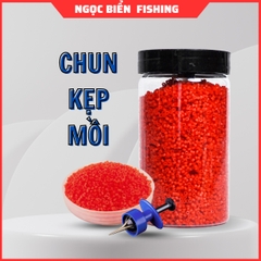 Lọ chun kẹp hạt màu đỏ, kèm 1 kẹp hạt