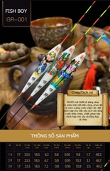 Phao Câu Đài Cao Cấp, Phao Lông Công Vẽ Tay Fish Boy GR002