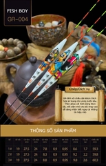 Phao Câu Đài Cao Cấp, Phao Lông Công Vẽ Tay Fish Boy GR004
