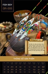 Phao Câu Đài Cao Cấp, Phao Lông Công Vẽ Tay Fish Boy GR005