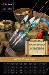 Phao Câu Đài Cao Cấp, Phao Lông Công Vẽ Tay Fish Boy GR006