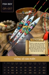 Phao Câu Đài Cao Cấp, Phao Lông Công Vẽ Tay Fish Boy GR007