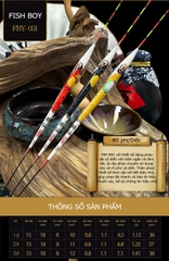 Phao Câu Đài Cao Cấp Chuyên Rô, Phao Lông Công Vẽ Tay Fish Boy FBY001