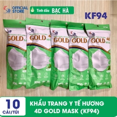 Khẩu trang y tế hương Bạc Hà 4D Gold Mask (KF94) - Túi 10 chiếc