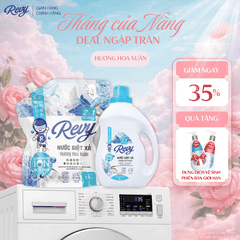 [TẶNG QUÀ] Nước Giặt Xả REVY Hoa Xuân - Túi 3.2kg | Công Nghệ ION Đột Phá