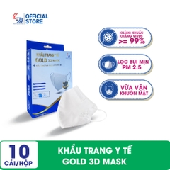 Khẩu trang y tế 3D Gold Mask - Hộp 10 cái