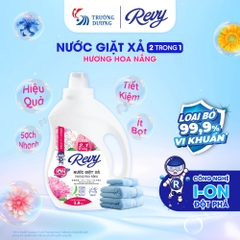 [MUA NHIỀU GIÁ HỜI] Nước Giặt Xả REVY Hoa Nắng - Chai 2kg | Công Nghệ ION Đột Phá