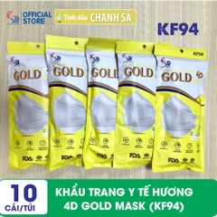 Khẩu trang y tế hương Chanh Sả 4D Gold Mask (KF94) - Túi 10 chiếc