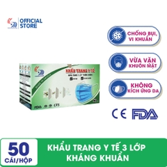Khẩu trang y tế 3 lớp kháng khuẩn Trường Dương - Hộp 50 cái