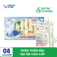 Khăn thấm sữa sợi tre cao cấp Safe Baby - 30x30 cm