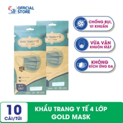 Khẩu trang y tế 4 lớp kháng khuẩn toàn diện Gold Mask Trường Dương - Túi 10 cái