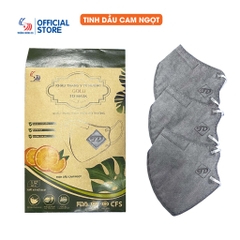 Khẩu trang y tế hương tinh dầu Cam ngọt Gold 3D Mask - Túi 5 cái
