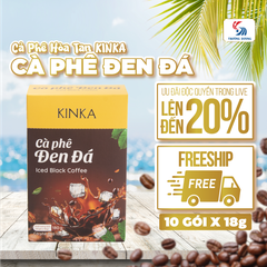 Cà Phê Đen Đá Hòa Tan KINKA 180g (10 Gói x 18g)