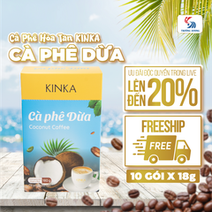 Cà Phê Dừa Hòa Tan KINKA 180g (10 Gói x 18g)