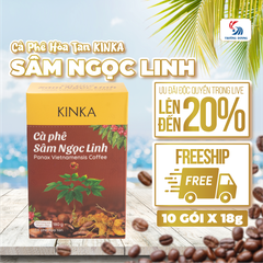 Cà Phê Sâm Ngọc Linh Hòa Tan KINKA 180g (10 Gói x 18g)