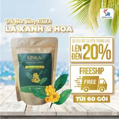 Fountain of Youth - Trà hoa vàng Gia Lai - Lá xanh & Hoa | Túi tiết kiệm 120g (60 gói x 2g)