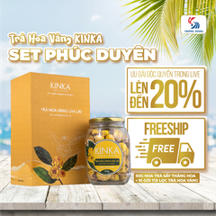 Hoa Trà Hoa Vàng Gia Lai - Set Trà Phúc Duyên KINKA | Tinh hoa Hàng Việt OCOP