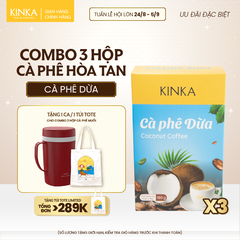 [TẶNG CA 1 LÍT] Combo 3 Hộp Cà phê hòa tan KINKA