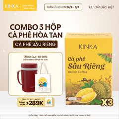 [TẶNG CA 1 LÍT] Combo 3 Hộp Cà phê hòa tan KINKA