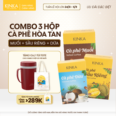 [TẶNG CA 1 LÍT] Combo 3 Hộp Cà phê hòa tan KINKA