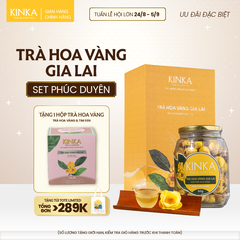 Hoa Trà Hoa Vàng Gia Lai - Set Trà Phúc Duyên KINKA | Tinh hoa Hàng Việt OCOP