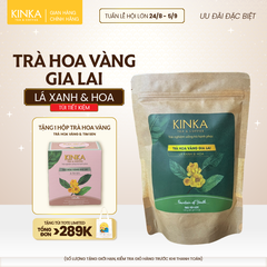 KINKA Trà Hoa Vàng Gia Lai - Lá Xanh & Hoa | Túi tiết kiệm 120g (60 gói x 2g)