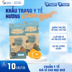 Khẩu trang y tế hương tinh dầu Cam ngọt 4 lớp Gold Mask - Túi 10 cái