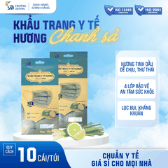 Khẩu trang y tế hương tinh dầu Chanh Sả 4 lớp Gold Mask - Túi 10 cái