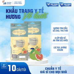 Khẩu trang y tế hương tinh dầu Vỏ Bưởi 4 lớp Gold Mask - Túi 10 cái