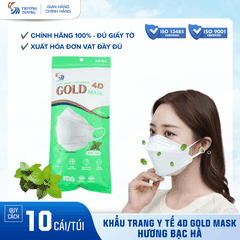 Khẩu trang y tế hương Bạc Hà 4D Gold Mask (KF94) - Túi 10 cái