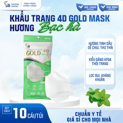 Khẩu trang y tế hương Bạc Hà 4D Gold Mask (KF94) - Túi 10 cái