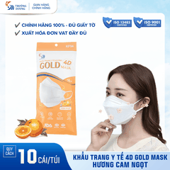 Khẩu trang y tế hương Cam Ngọt 4D Gold Mask (KF94) - Túi 10 cái