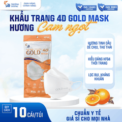 Khẩu trang y tế hương Cam Ngọt 4D Gold Mask (KF94) - Túi 10 cái