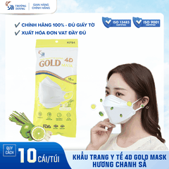 Khẩu trang y tế hương Chanh Sả 4D Gold Mask (KF94) - Túi 10 cái