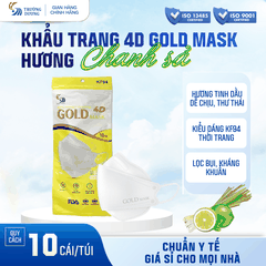Khẩu trang y tế hương Chanh Sả 4D Gold Mask (KF94) - Túi 10 cái
