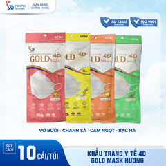 Khẩu trang y tế hương Cam Ngọt 4D Gold Mask (KF94) - Túi 10 cái