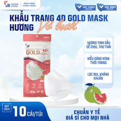 Khẩu trang y tế hương Vỏ Bưởi 4D Gold Mask (KF94) - Túi 10 cái