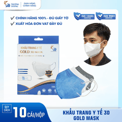 Khẩu trang y tế 3D Gold Mask - Hộp 10 cái