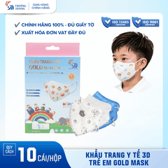 Khẩu trang y tế Gold 3D Mask Kids - Hộp 10 cái - Dành cho trẻ em