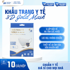 Khẩu trang y tế 3D Gold Mask - Hộp 10 cái