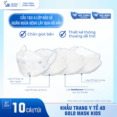 Khẩu trang y tế 4D Gold Mask Kids (KF94) - Dành cho trẻ em