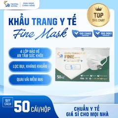 Khẩu trang y tế 4 lớp Fine Mask - Hộp 50 cái, Quai mềm