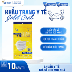 Khẩu trang y tế Gold Crab -  Túi 10 cái