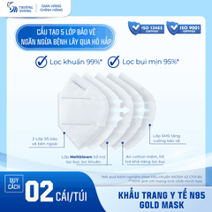 Khẩu trang y tế N95 Gold Mask - Túi 2 cái