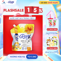 [NHẬN QUÀ KHI MUA] Nước giặt xả REVY - Hương Hoa Hạ - Túi 3.2kg