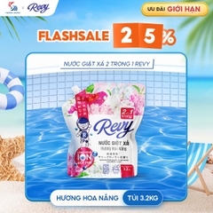[Tặng NRC] Nước Giặt Xả REVY Hoa Nắng - Túi 3.2kg | Công Nghệ ION Đột Phá