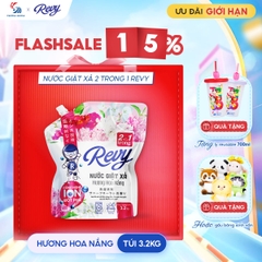 [NHẬN QUÀ KHI MUA] Nước giặt xả REVY - Hương Hoa Nắng - Túi 3.2kg
